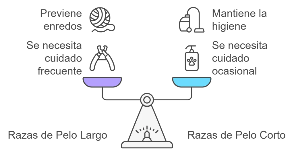 Comparar las necesidades de cuidado para las razas de perros.